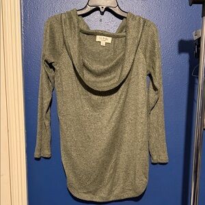 No Frills Grey Cowl Neck Sweater